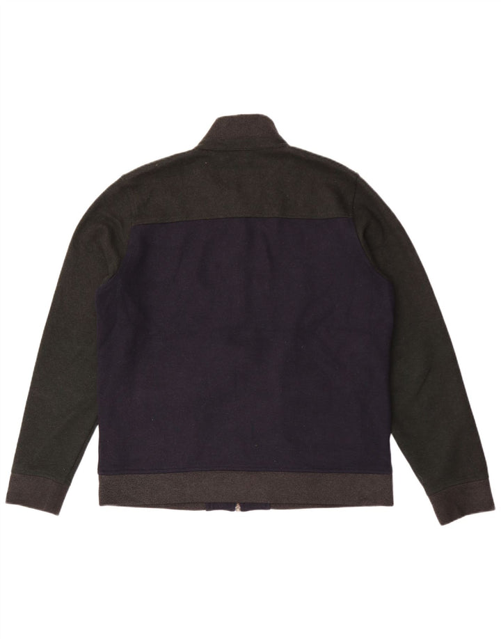 Ted Baker Mens Bomber Jacket Size 4 Large Navy Blue Colourblock Wool