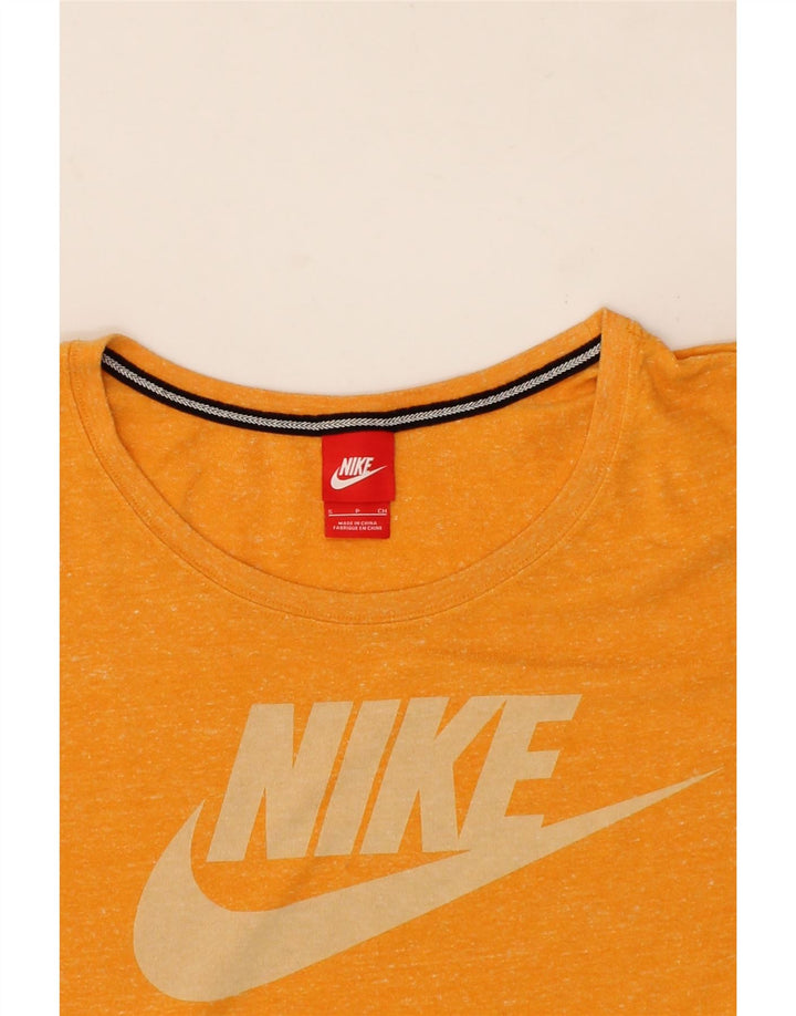 NIKE Womens Oversized Graphic T-Shirt Top UK 10 Small Yellow Flecked Vintage Nike and Second-Hand Nike from Messina Hembry 