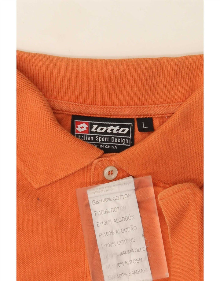 Lotto Mens Polo Shirt Large Orange Cotton