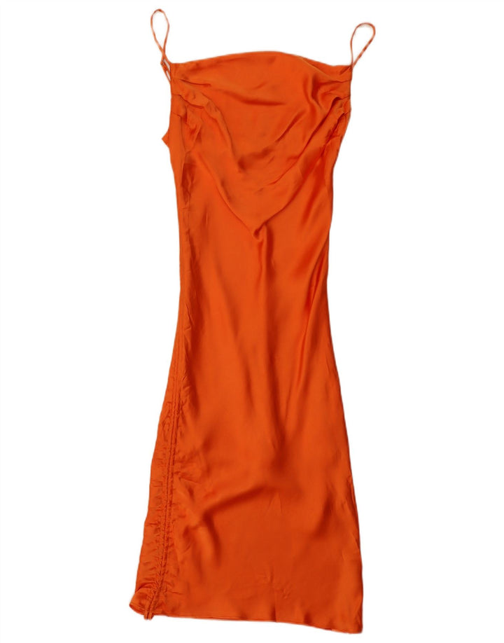 Zara Womens Slip Dress UK 4 XS Orange Polyester