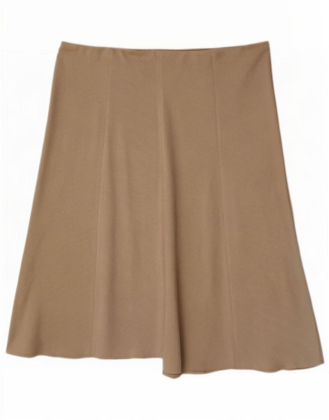 Marks & Spencer Womens Flared Skirt UK 18 XL W38 Beige Gingham Viscose