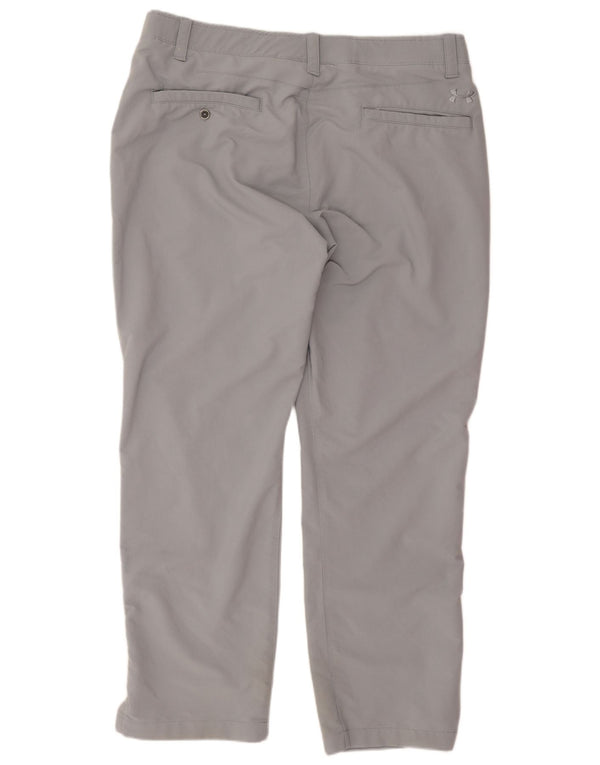 Under Armour Mens Straight Chino Trousers W38 L30 Grey Nylon