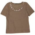 JAQUES VERT Womens Crochet Blouse Top UK 14 Medium Khaki Viscose