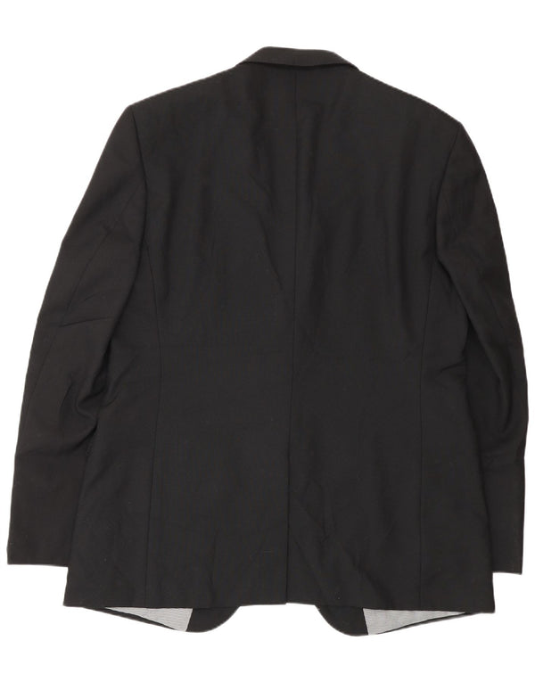 Marks & Spencer Mens 2 Button Blazer Jacket UK 42 Large Black Polyester