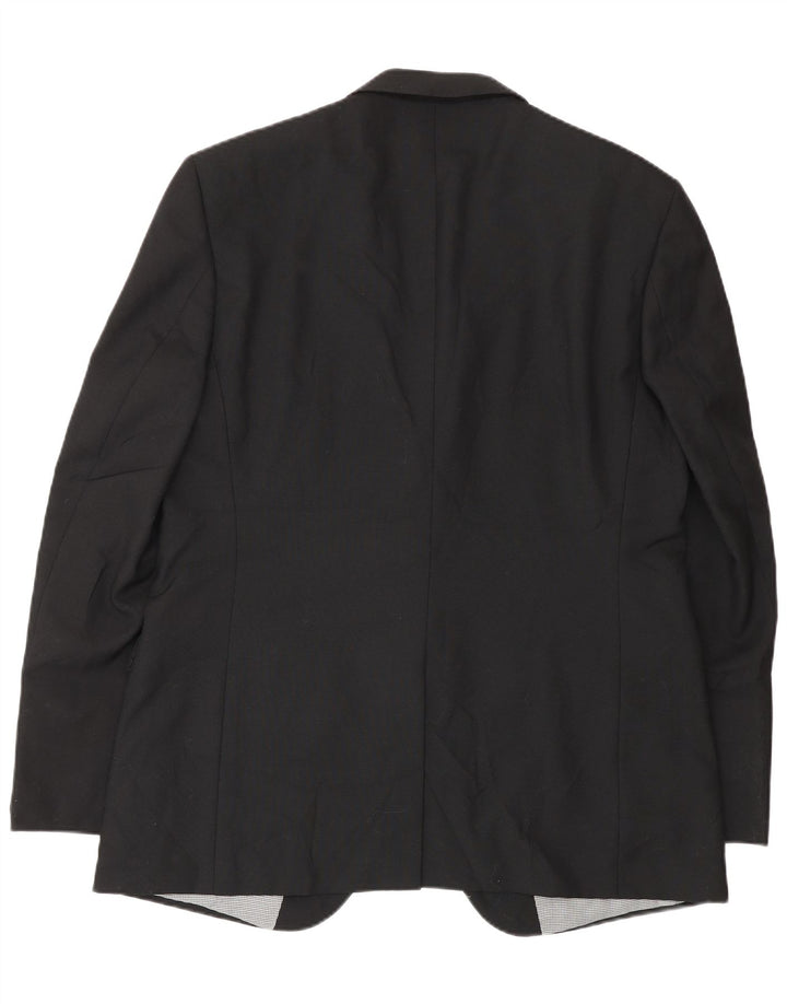 Marks & Spencer Mens 2 Button Blazer Jacket UK 42 Large Black Polyester