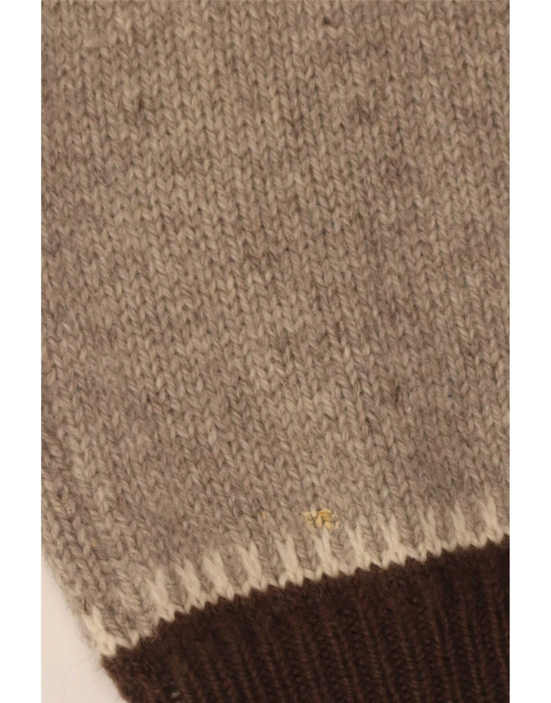 Viking Mens Boat Neck Jumper Sweater Medium Brown Fair Isle New Wool
