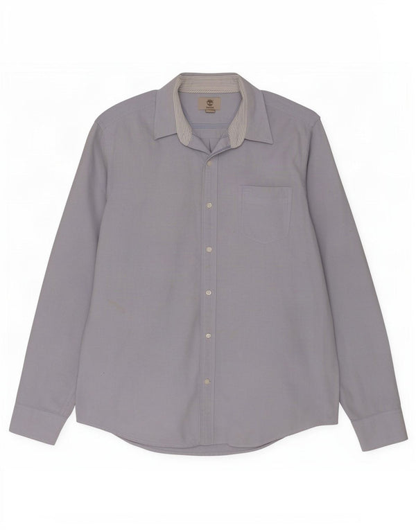 Timberland Mens Regular Fit Shirt Medium Blue Cotton