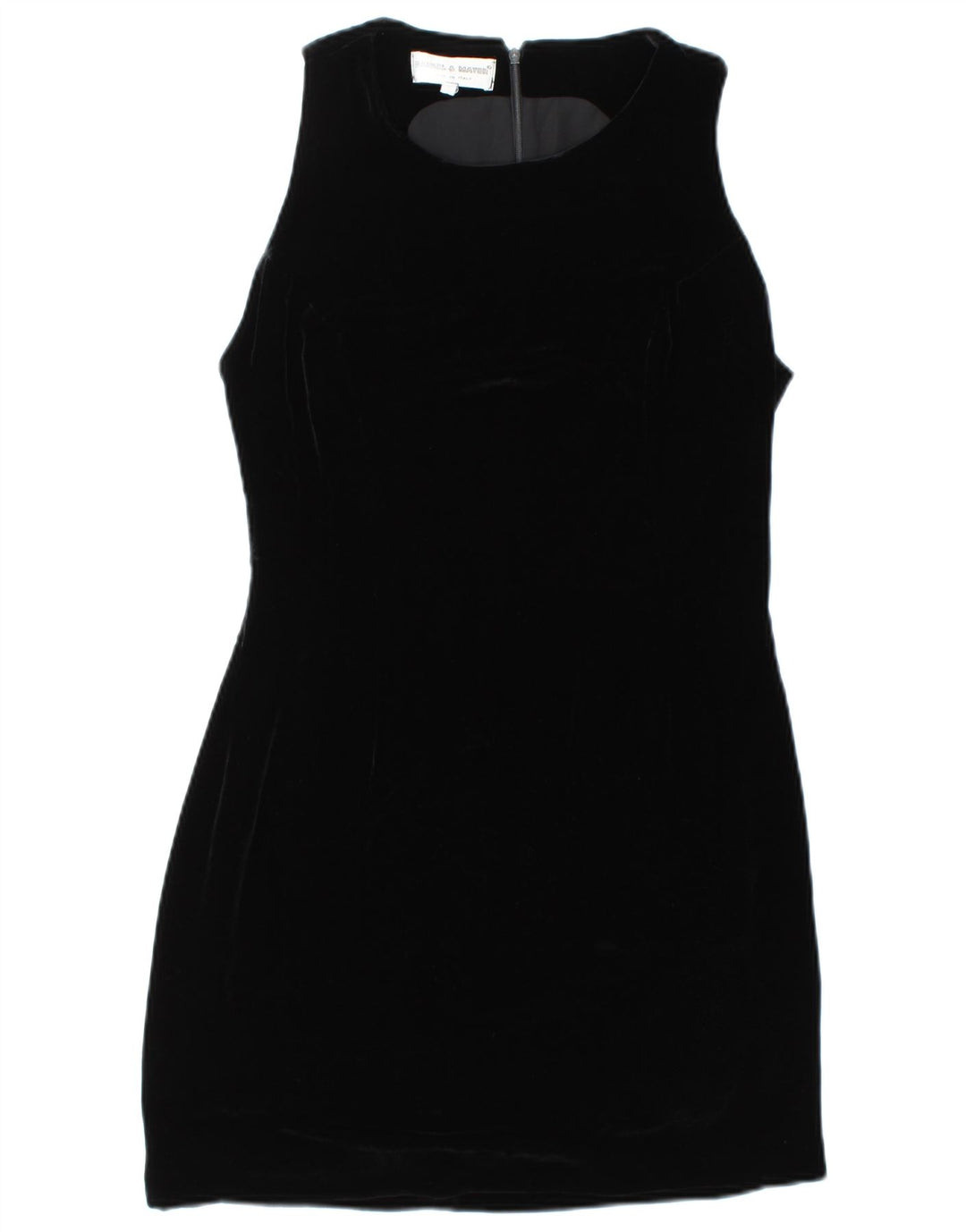 DANIEL & MAYER Womens Sleeveless Velvet Sheath Dress UK 12 Medium Black