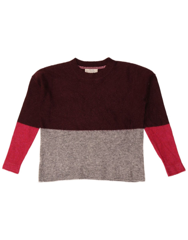 White Stuff Womens Crop Crew Neck Jumper Sweater UK 10 Small Burgundy