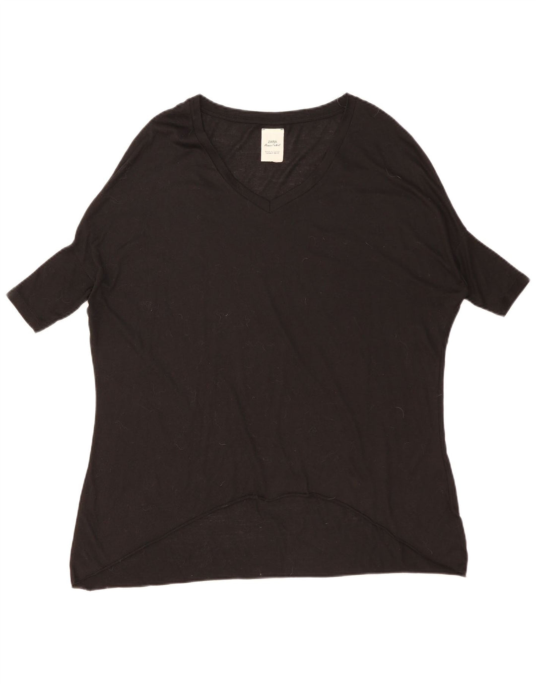 Zara Womens Oversized Tunic Top UK 10 Small Black