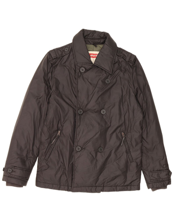Levi's Mens Padded Military Jacket UK 38 Medium Black Nylon