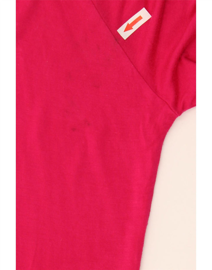 Nike Womens Graphic Top Long Sleeve UK 14 Medium Pink Viscose