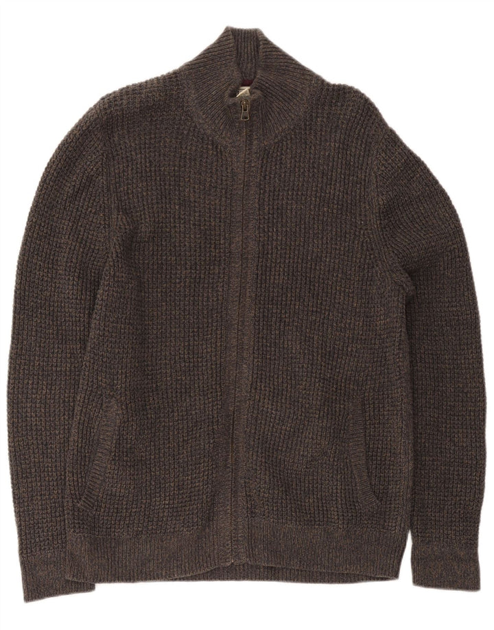 L.L.Bean Mens Cardigan Sweater Medium Grey Cotton