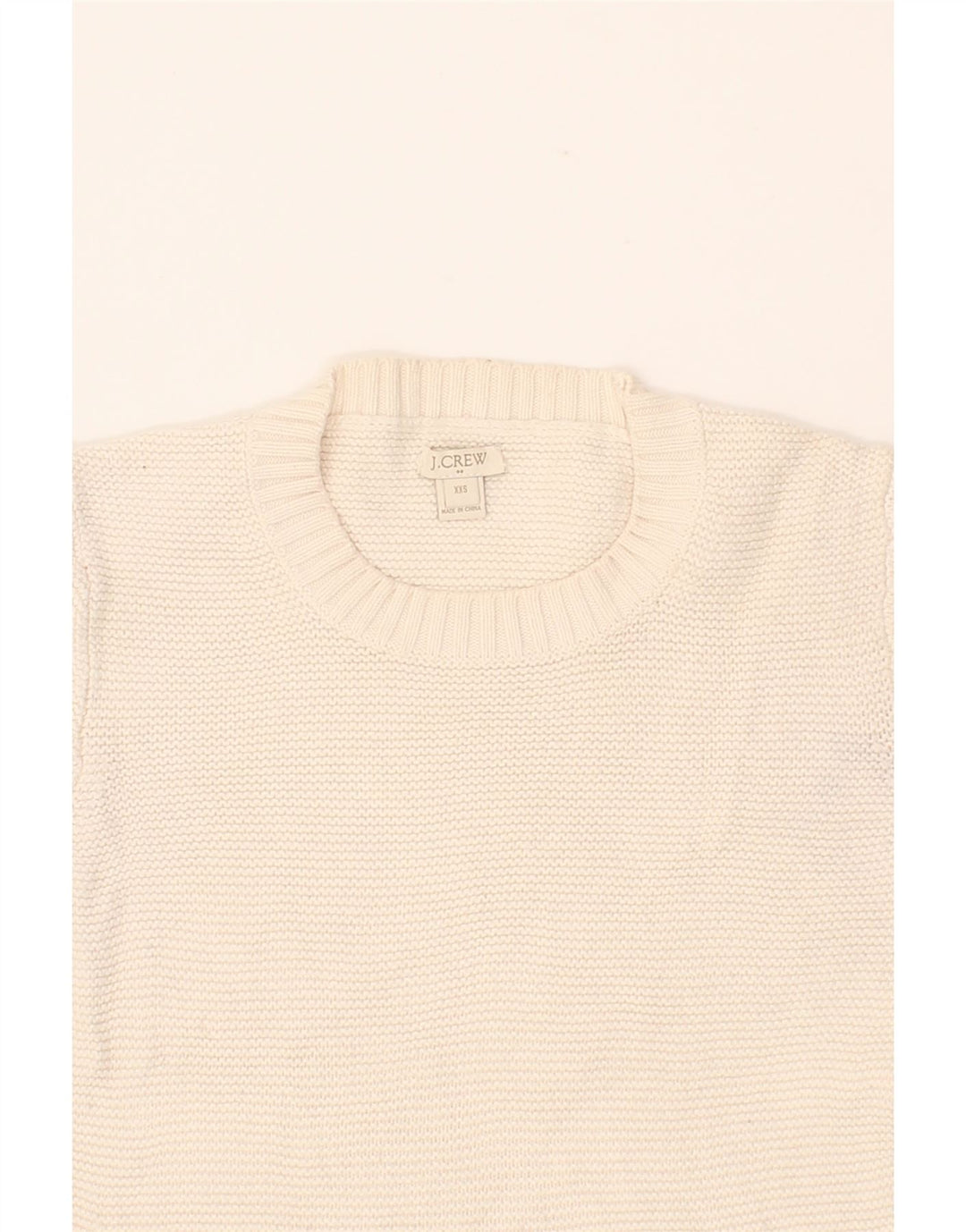 J. CREW Womens Crew Neck Jumper Sweater UK 2 2XS Off White Cotton Vintage J. Crew and Second-Hand J. Crew from Messina Hembry 
