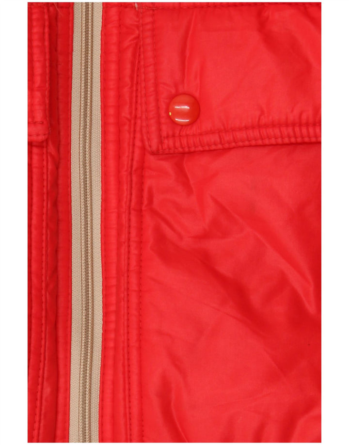 RADICI Mens Hooded Padded Jacket IT 48 Medium Red Polyamide