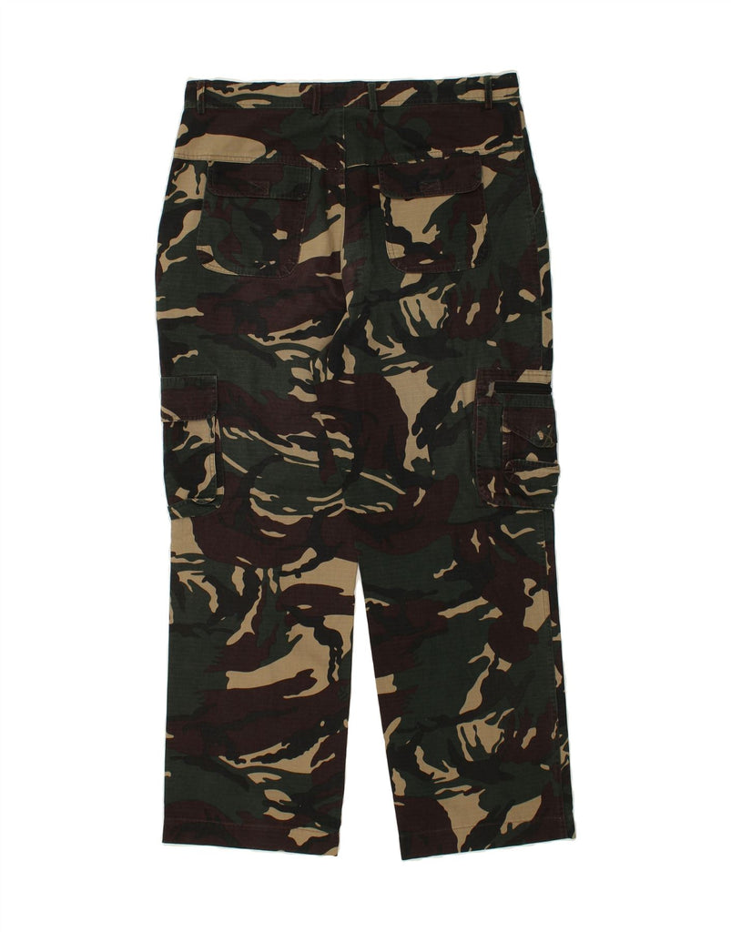 VINTAGE Mens Straight Cargo Trousers W36 L29 Green Camouflage Cotton Army | Vintage Vintage | Thrift | Second-Hand Vintage | Used Clothing | Messina Hembry 