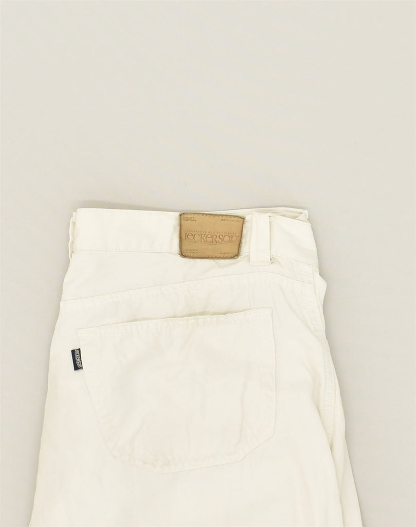 JECKERSON Mens Straight Casual Trousers W34 L28 White Cotton | Vintage Jeckerson | Thrift | Second-Hand Jeckerson | Used Clothing | Messina Hembry 