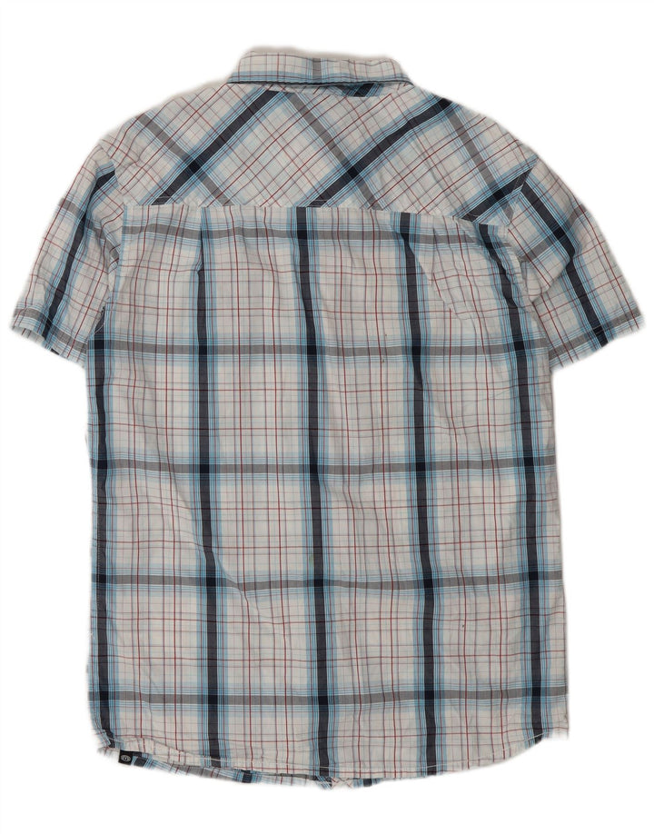 Animal Mens Short Sleeve Shirt Medium White Check Cotton