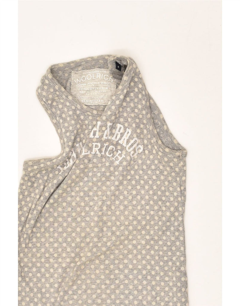 WOOLRICH Girls Graphic Vest Top 7-8 Years Grey Polka Dot Cotton | Vintage Woolrich | Thrift | Second-Hand Woolrich | Used Clothing | Messina Hembry 