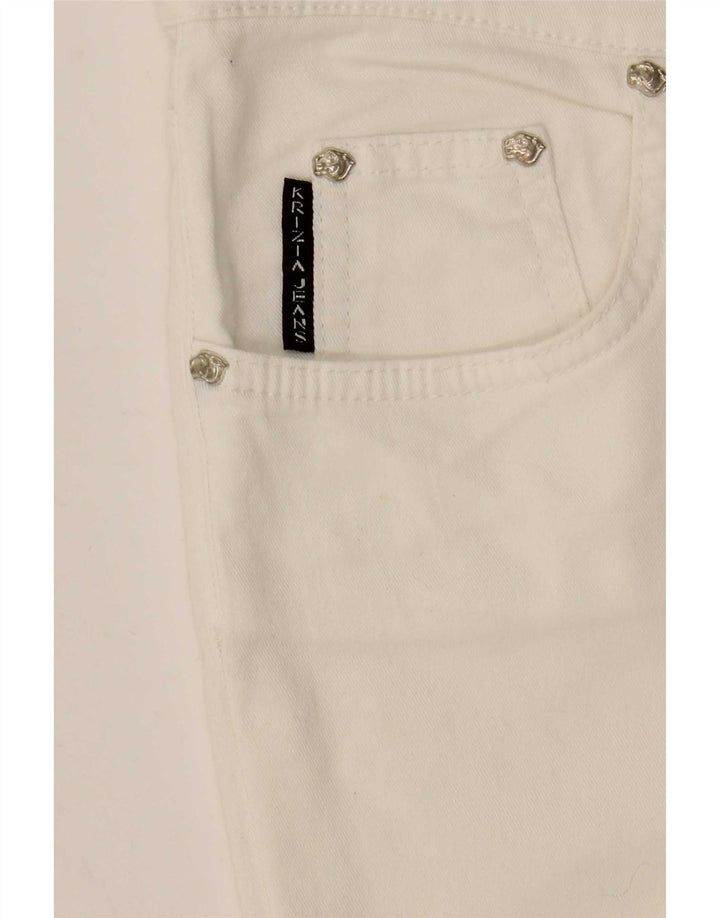 Krizia Womens Graphic Straight Jeans W30 L29 White