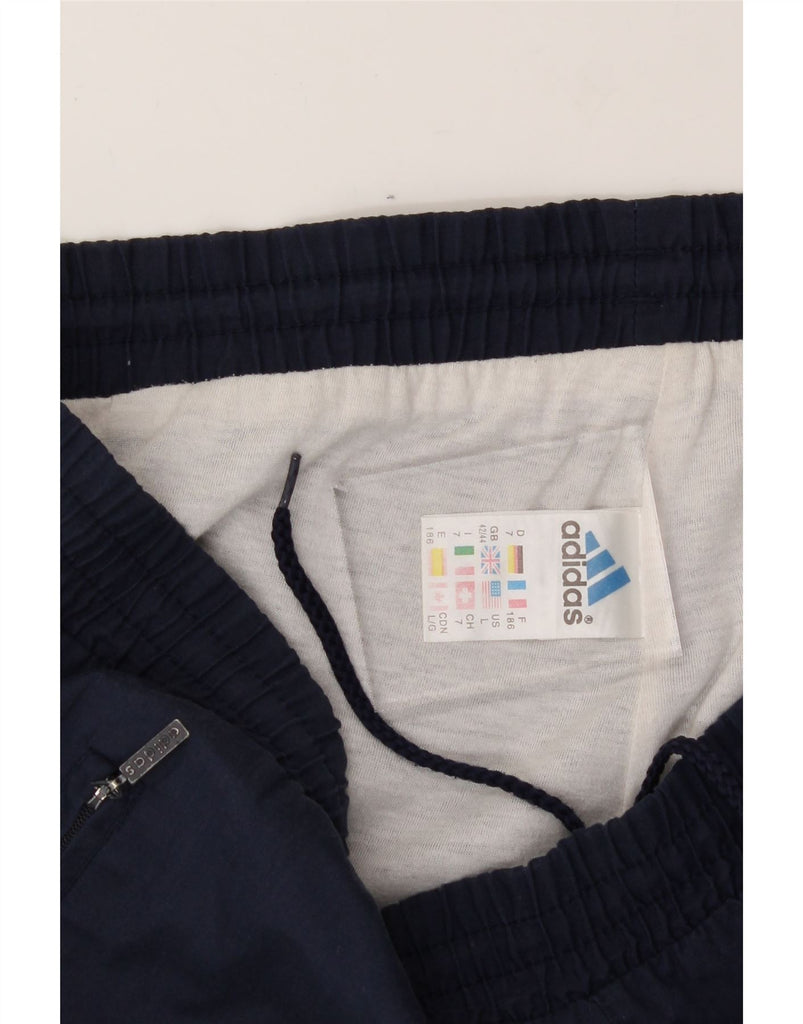 ADIDAS Mens Tracksuit Trousers Joggers UK 42/44 Large Navy Blue Polyester Vintage Adidas and Second-Hand Adidas from Messina Hembry 