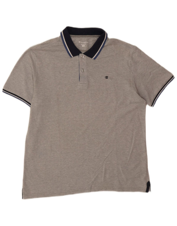Champion Mens Heritage Fit Polo Shirt XL Grey Colourblock