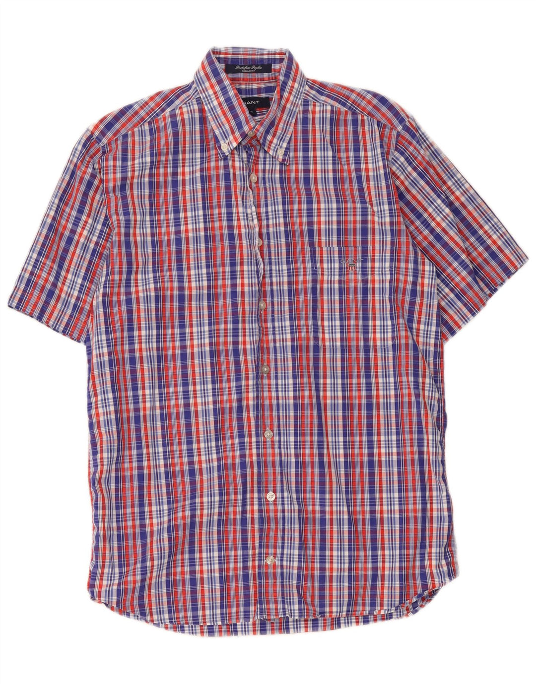 Gant Mens Short Sleeve Regular Fit Shirt Small Multicoloured Check Cotton