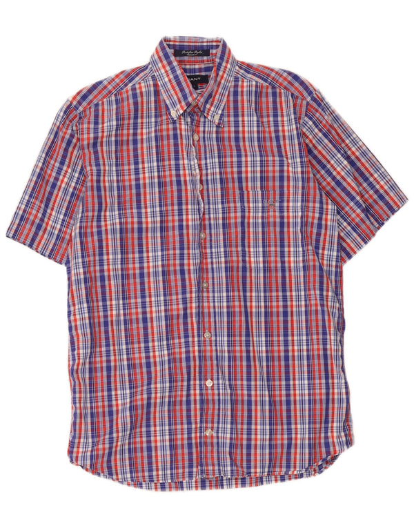 Gant Mens Short Sleeve Regular Fit Shirt Small Multicoloured Check Cotton