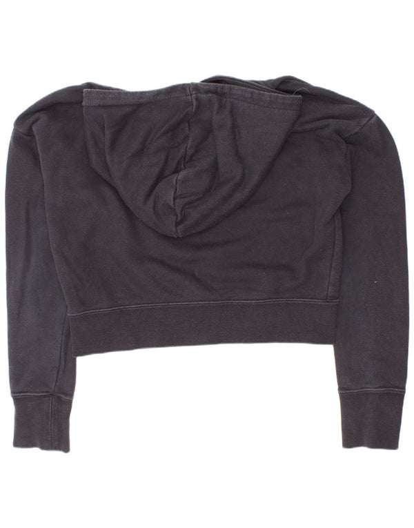 Nike Girls Crop Graphic Standard Fit Hoodie Jumper 10-11 Years Medium Black