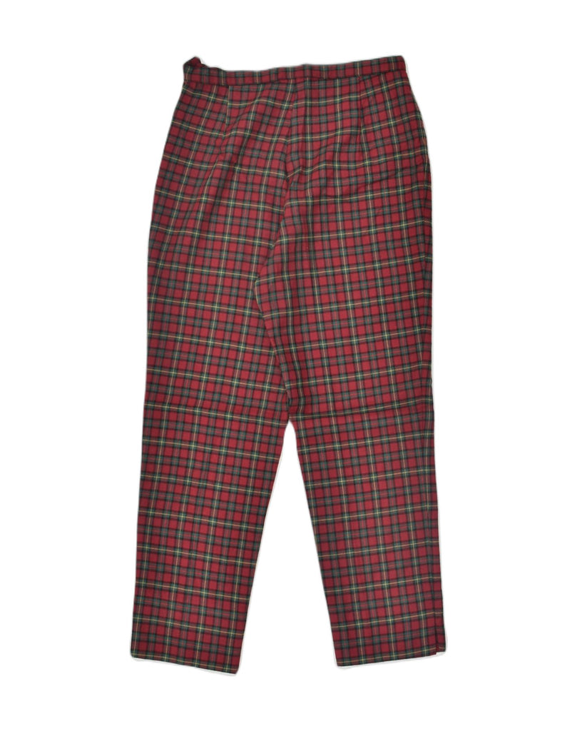 ALBA FORNARI Womens Tapered Casual Trousers IT 46 Large W28 L27 Red Check | Vintage Alba Fornari | Thrift | Second-Hand Alba Fornari | Used Clothing | Messina Hembry 