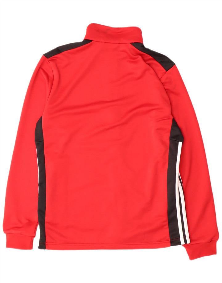 Adidas Mens Tracksuit Top Jacket Medium Red Colourblock Polyester