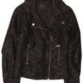 Guess Womens Faux Leather Biker Jacket UK 4 XS Black Polyurethane