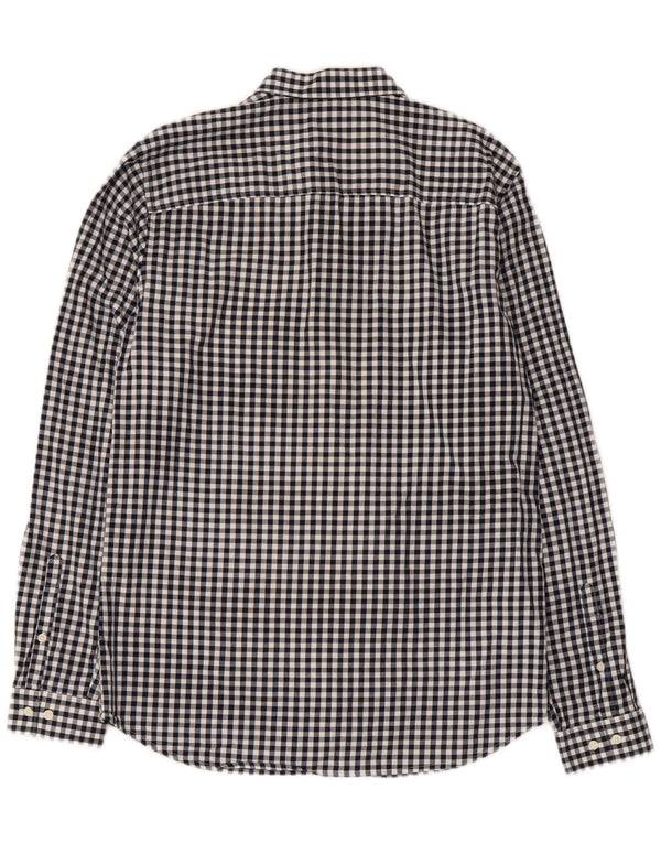 Jack & Jones Mens Shirt Medium Navy Blue Gingham Cotton