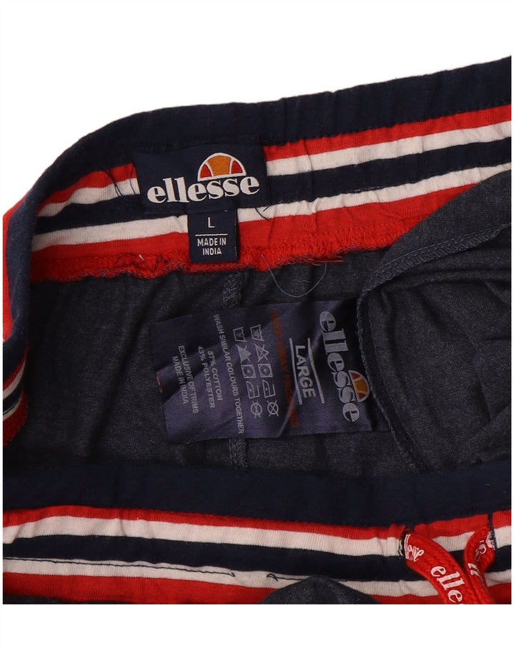 Ellesse Mens Tracksuit Trousers Large  Navy Blue Flecked Cotton