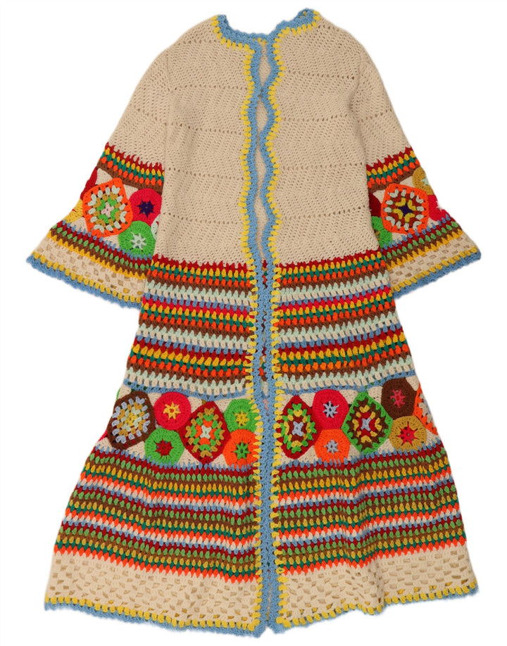 Vintage Womens Longline Cardigan Sweater UK 12 Medium Multicoloured