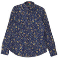 BENETTON Mens Slim Shirt Medium Navy Blue Floral