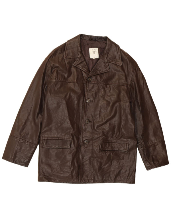 CONBIPEL Mens Leather Jacket IT 46 Small Brown Leather Classic