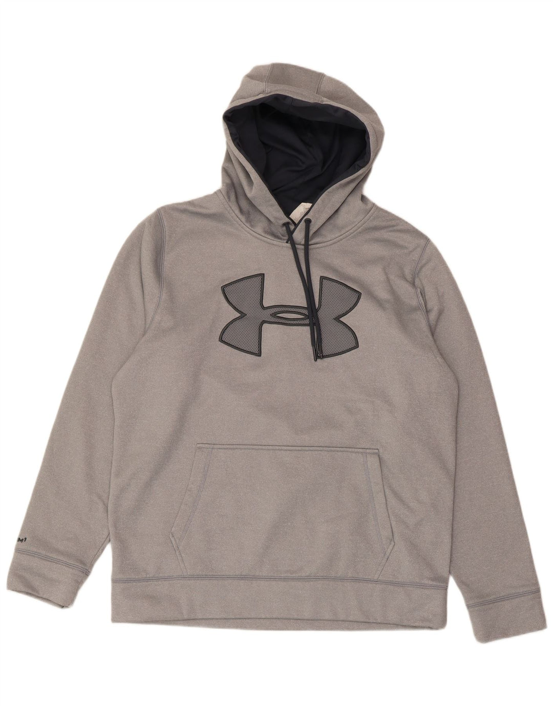 UNDER ARMOUR Mens Graphic Hoodie Jumper Large Grey Polyester