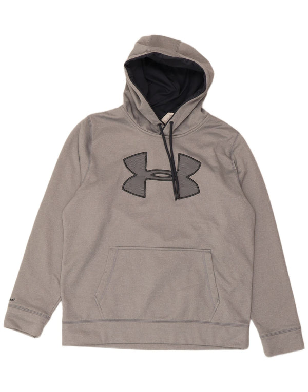 UNDER ARMOUR Mens Graphic Hoodie Jumper Large Grey Polyester