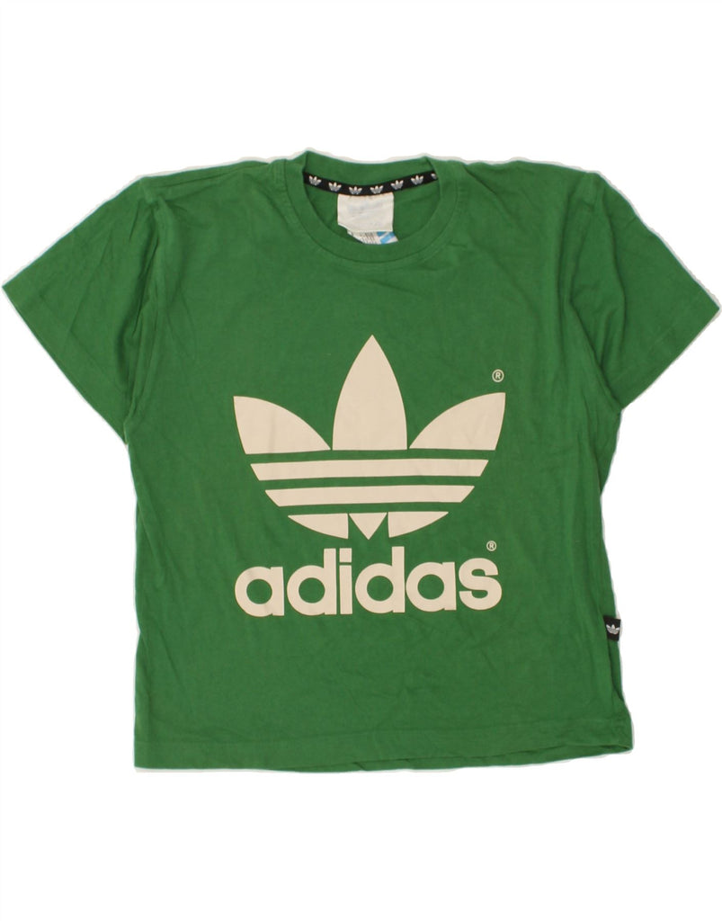 ADIDAS Girls Graphic T-Shirt Top 11-12 Years Green Cotton | Vintage Adidas | Thrift | Second-Hand Adidas | Used Clothing | Messina Hembry 