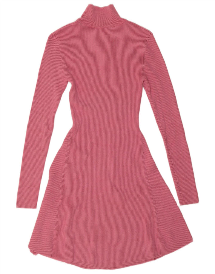 Zara Womens Jumper Dress UK 8 Small Pink Viscose