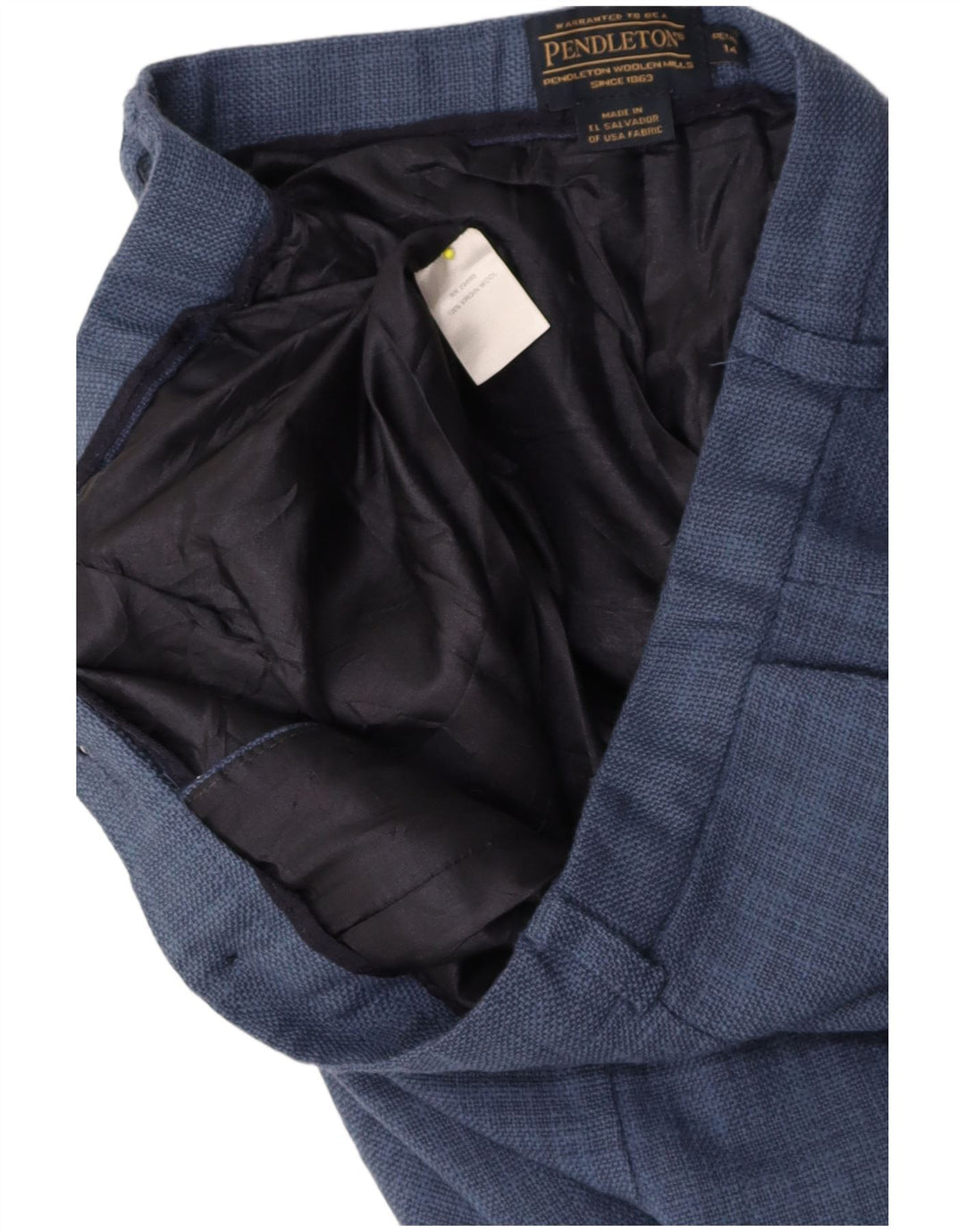 PENDLETON Womens Straight Suit Trousers US 14 XL W32 L26 Navy Blue Check