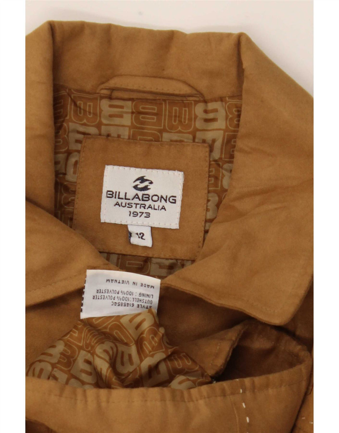 Billabong Womens Bomber Jacket US 12 Large Beige Polyester