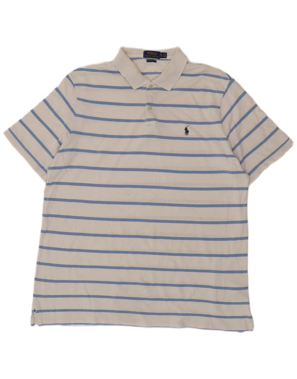 Polo Ralph Lauren Mens Classic Fit Shirt XL White Striped Cotton