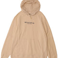 LEE Mens Graphic Hoodie Jumper Large Beige Cotton
