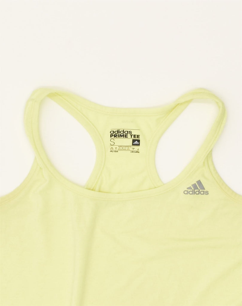 ADIDAS Womens Vest Top UK 8/10 Small Yellow Polyester | Vintage Adidas | Thrift | Second-Hand Adidas | Used Clothing | Messina Hembry 