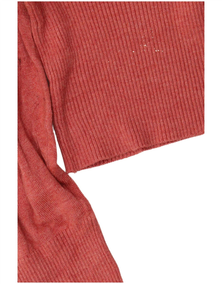 Marks & Spencer Womens Crop Crew Neck Jumper Sweater UK 16 Large Red