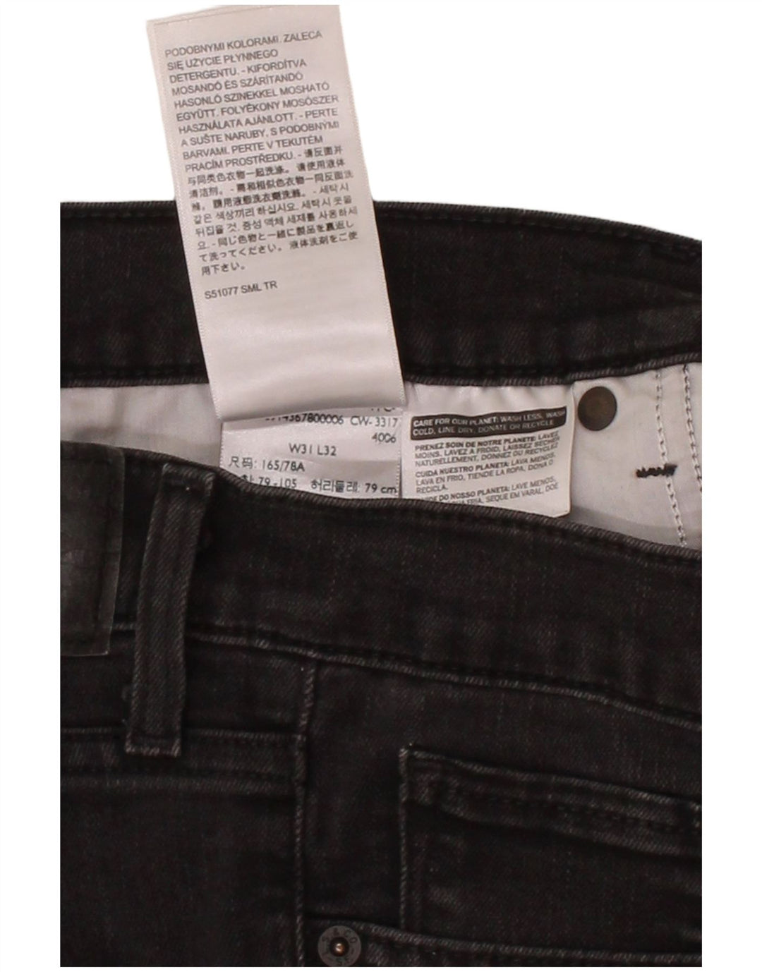 LEVI'S Womens Skinny Jeans W31 L32 Black Cotton
