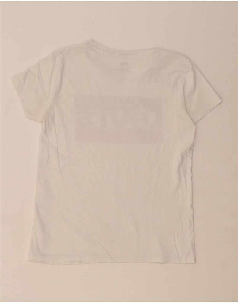 LEVI'S Womens Graphic T-Shirt Top UK 6 XS White Vintage Levi's and Second-Hand Levi's from Messina Hembry 