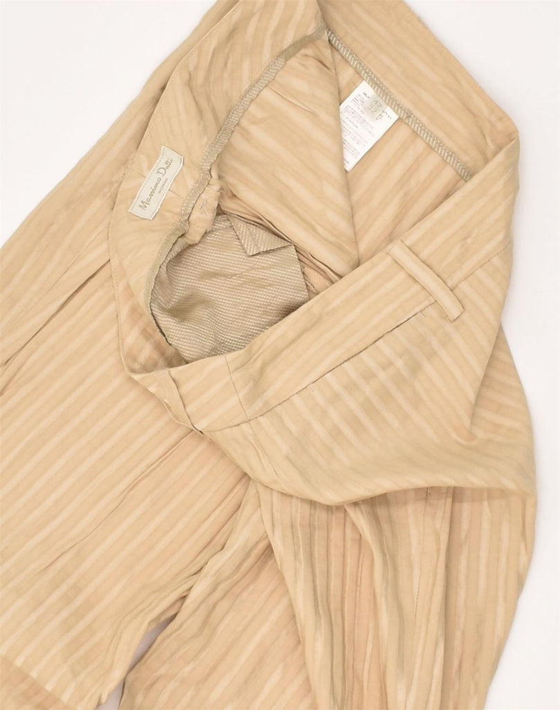 MASSIMO DUTTI Womens Straight Chino Trousers W32 L32 Beige Pinstripe | Vintage Massimo Dutti | Thrift | Second-Hand Massimo Dutti | Used Clothing | Messina Hembry 